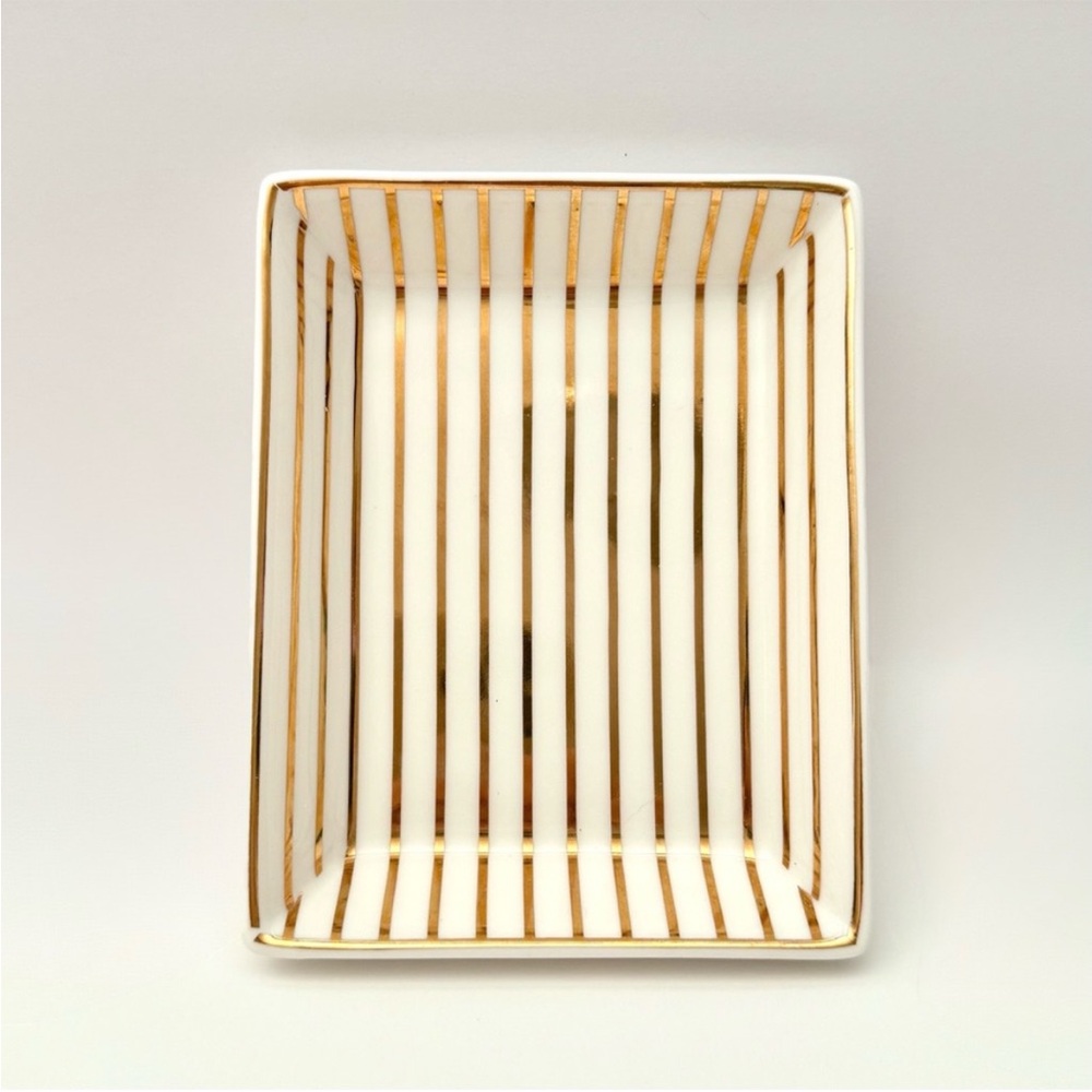 J.Crew gold striped tray